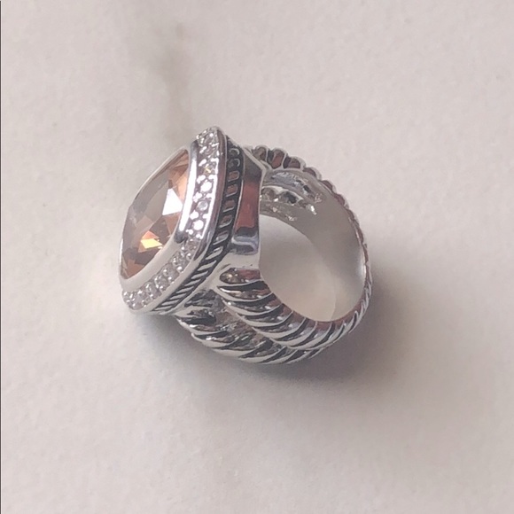 5 🌟 Fave! Morganite Silver Albion Cable Ring - Picture 4 of 6